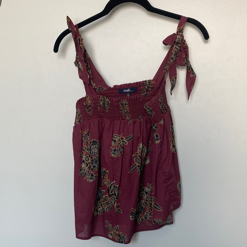 Y2K Floral Tank Top with Tie Straps